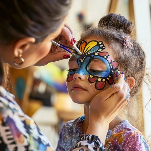 butterfly face painting stockcake